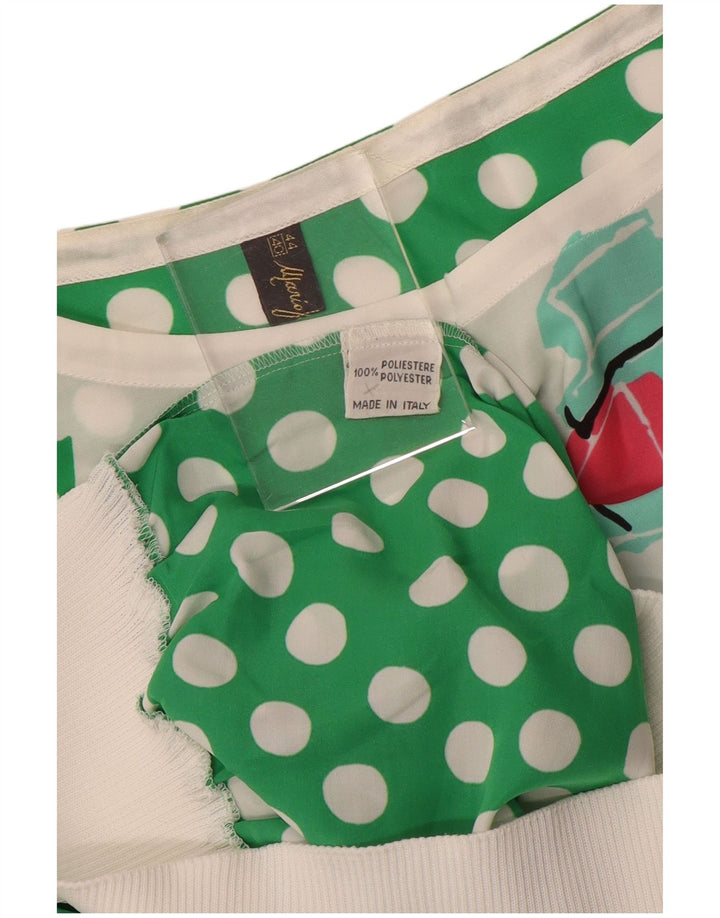 Mario Pucci Cecconi Grafisk bluse til kvinder IT 44 Medium White Polka Dot