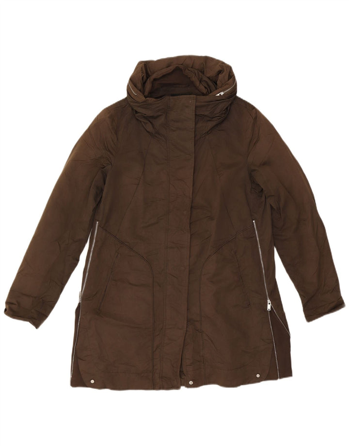 Zara Dame Hooded Parka Jacket UK 16 Large Brown