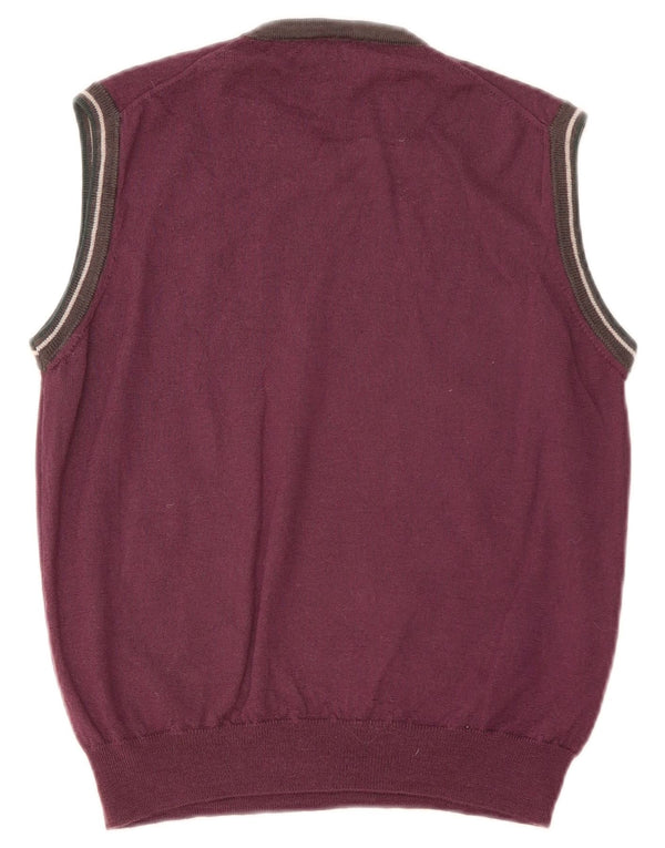 Trussardi Jeans Dame Vest Tank Top UK 12 Medium Burgundy Wool