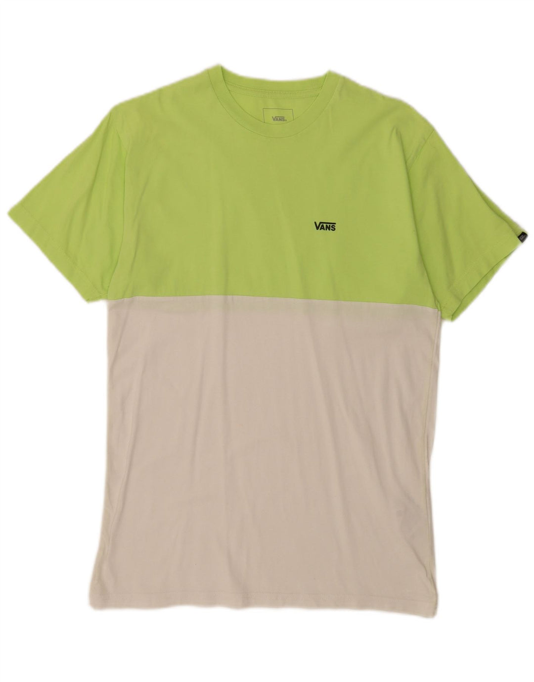 Vans Herre Classic Fit T-Shirt Top Medium Grøn Colourblock Bomuld
