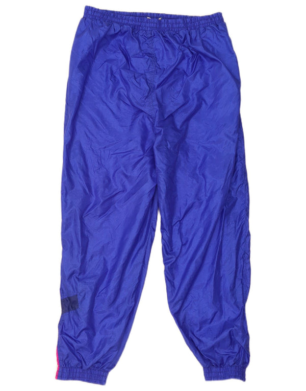 Vintage træningsdragt bukser til mænd Joggers Large Blue Colourblock Polyamid