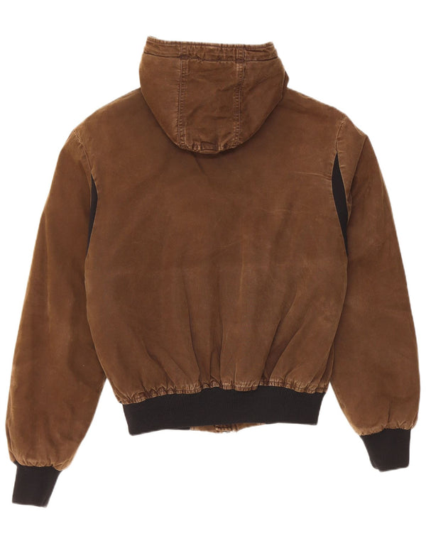 Refrigiwear Herre Hooded Bomber Jacket UK 38 Medium Khaki Colourblock Cotton