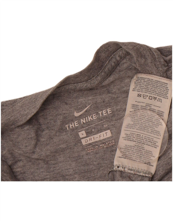NIKE Mens Dri Fit Graphic T-Shirt Top Small Grey Polyester