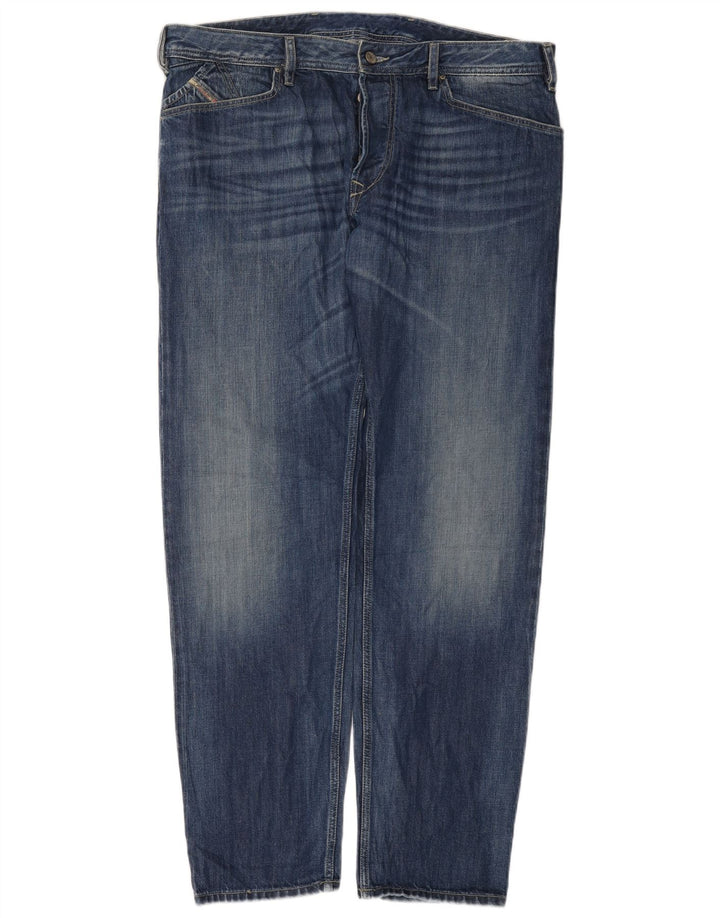Diesel Herre Kander Straight Jeans W38 L32 Blå Bomuld