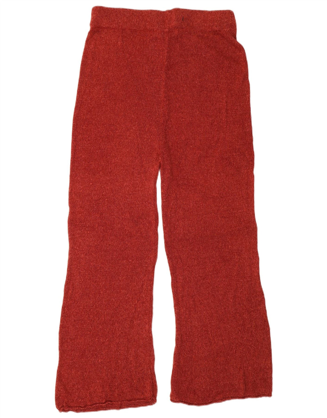 Zara Dame Strik Cropped Trousers Medium W28 L24 Red Linen