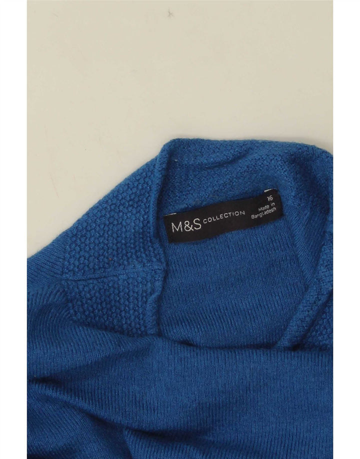 Marks & Spencer Dame Turtle Neck Jumper Sweater UK 16 Large Blue