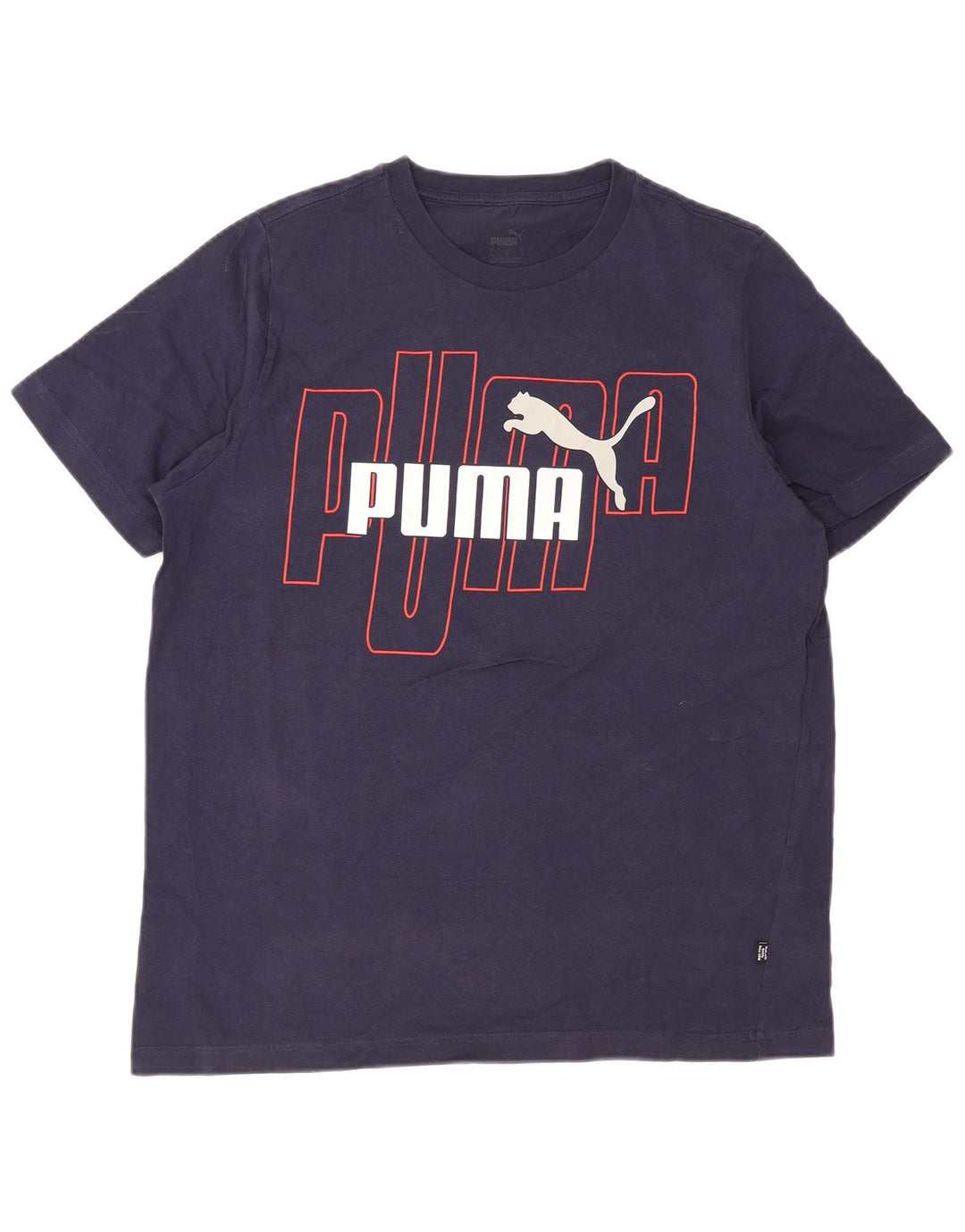 Puma Herre grafisk T-shirt Top Stor marineblå bomuld