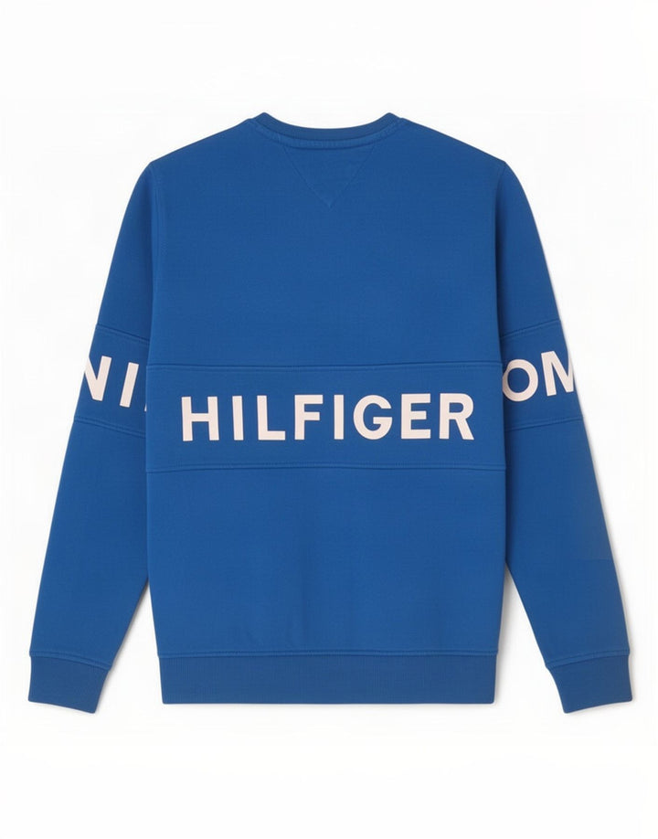 Tommy Hilfiger Herre Grafisk Sweatshirt Jumper Medium Blå Bomuld