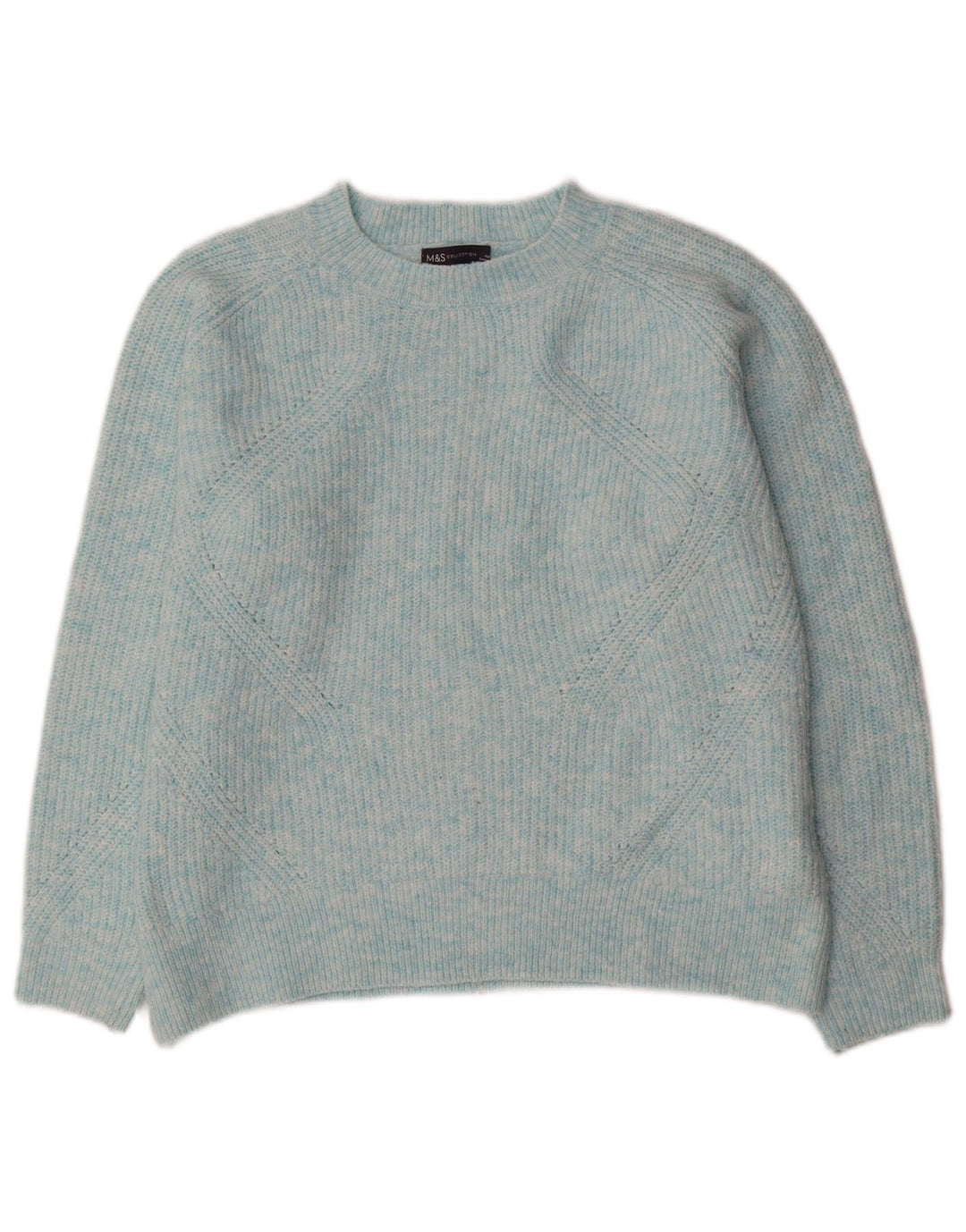 Marks & Spencer Dame Oversized Boat Neck Jumper Sweater UK 14 Medium Blue