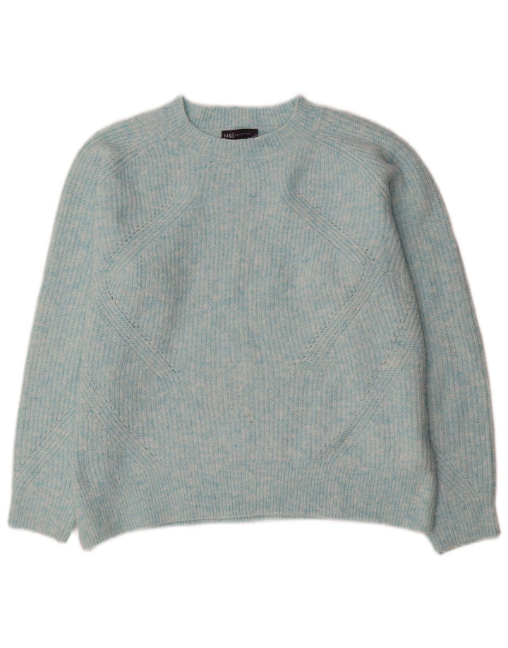 Marks & Spencer Dame Oversized Boat Neck Jumper Sweater UK 14 Medium Blue