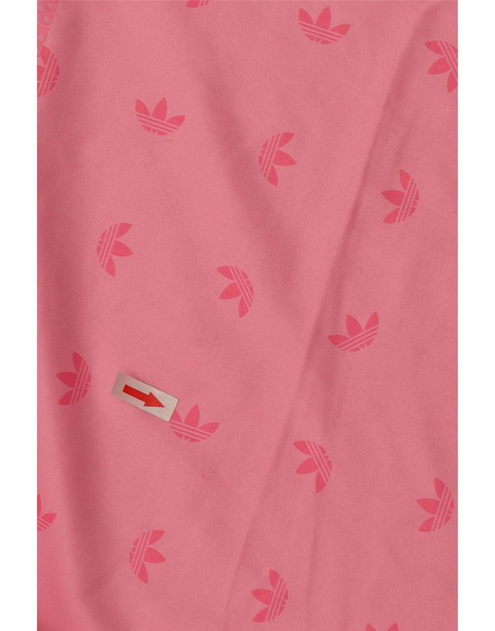 Adidas Dame Grafisk Top Langærmet UK 10 Lille Pink Polyester