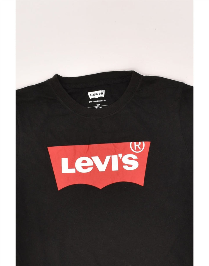 LEVI'S Boys Graphic T-Shirt Top 11-12 Years Black Cotton | Vintage Levi's | Thrift | Second-Hand Levi's | Used Clothing | Messina Hembry 