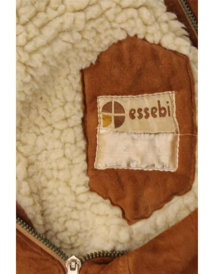 Essebi Herre Ruskind Bomber Jacket IT 52 XL Beige Læder
