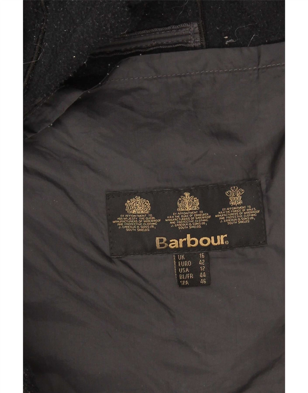 Barbour Quiltet jakke til kvinder UK 16 Large Sort