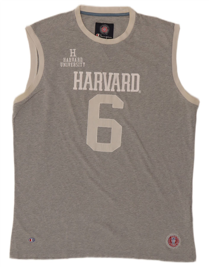 CHAMPION Herre Harvard Grafisk Vest Top 2XL Grå Bomuld