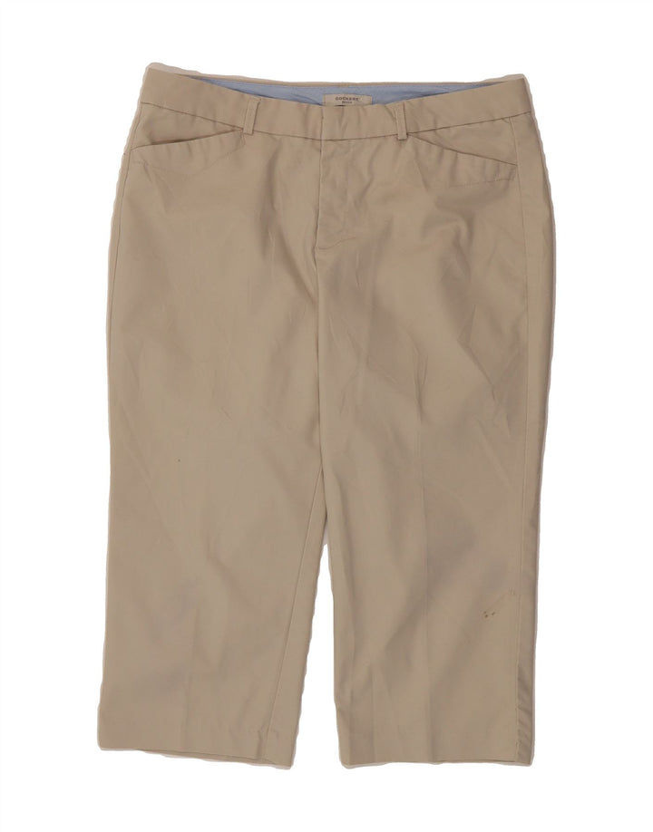 DOCKERS Womens Petite Bermuda Shorts US 12 Large W34 L20 Beige Polyester Vintage Dockers and Second-Hand Dockers from Messina Hembry 