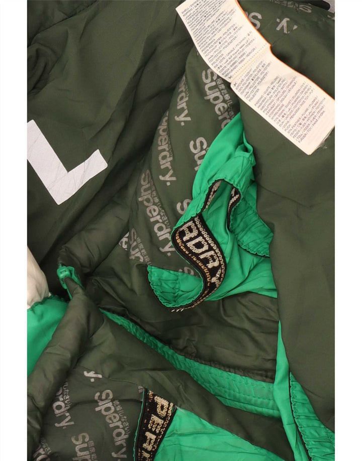 Superdry Polstret jakke til mænd UK 40 Large Green Colourblock Polyester