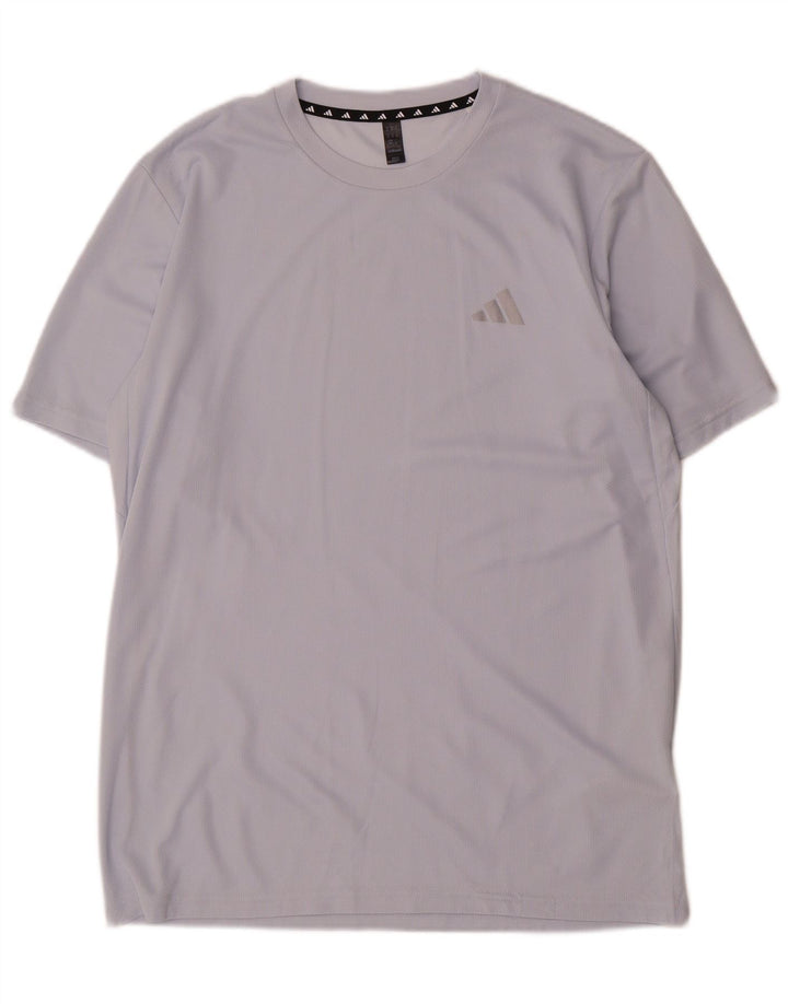 Adidas T-shirt top mellem grå polyester til mænd