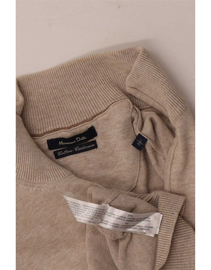 Massimo Dutti Herre Zip Neck Jumper Sweater Stor Grå Bomuld