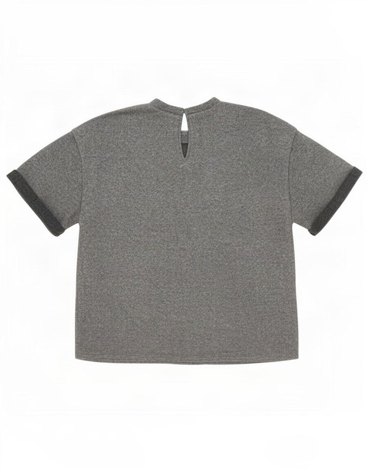 Zara Damebluse Top UK 10 Lille Grå Polyester