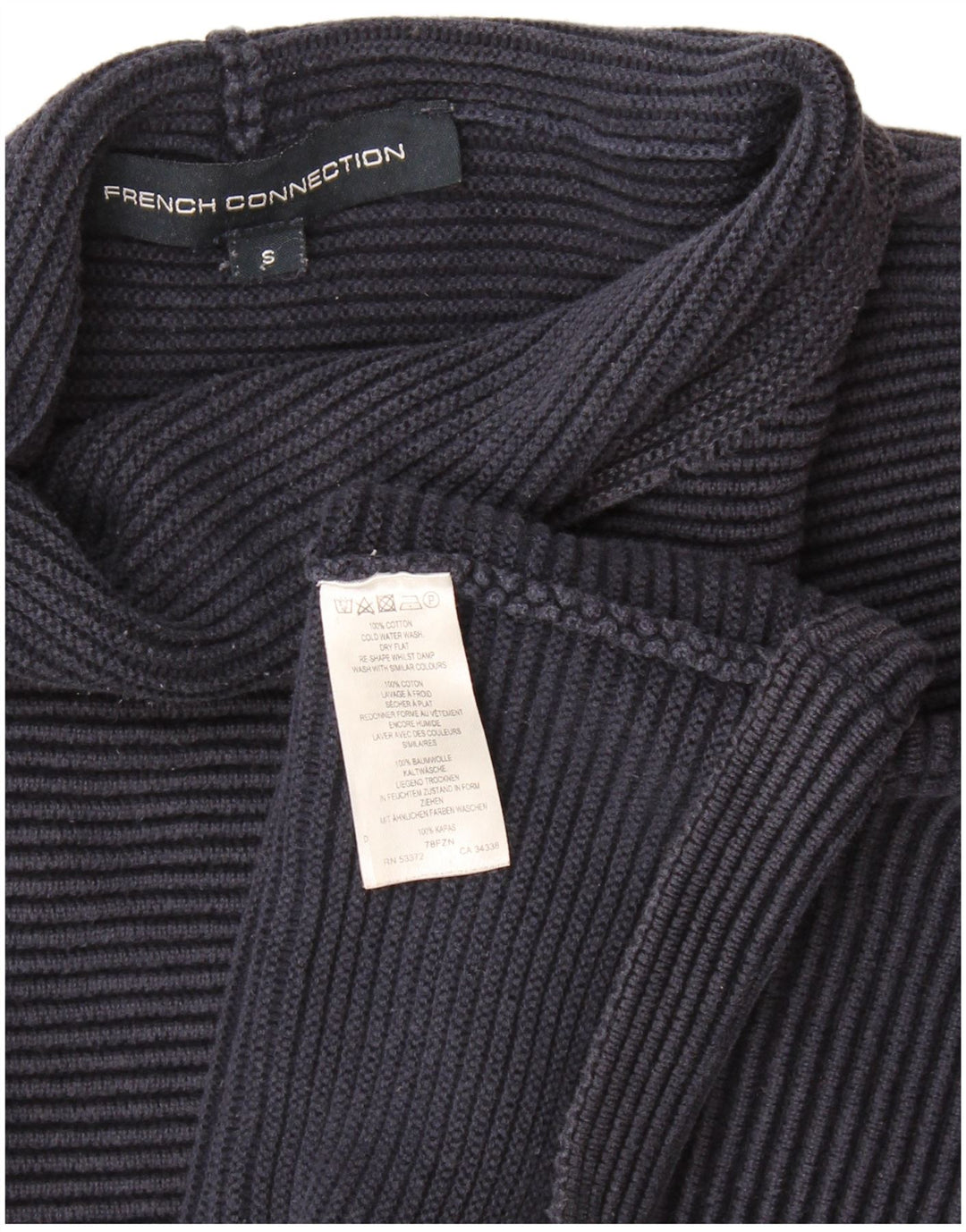 French Connection Dame Turtle Neck Jumper Sweater UK 10 Small Navy Blue