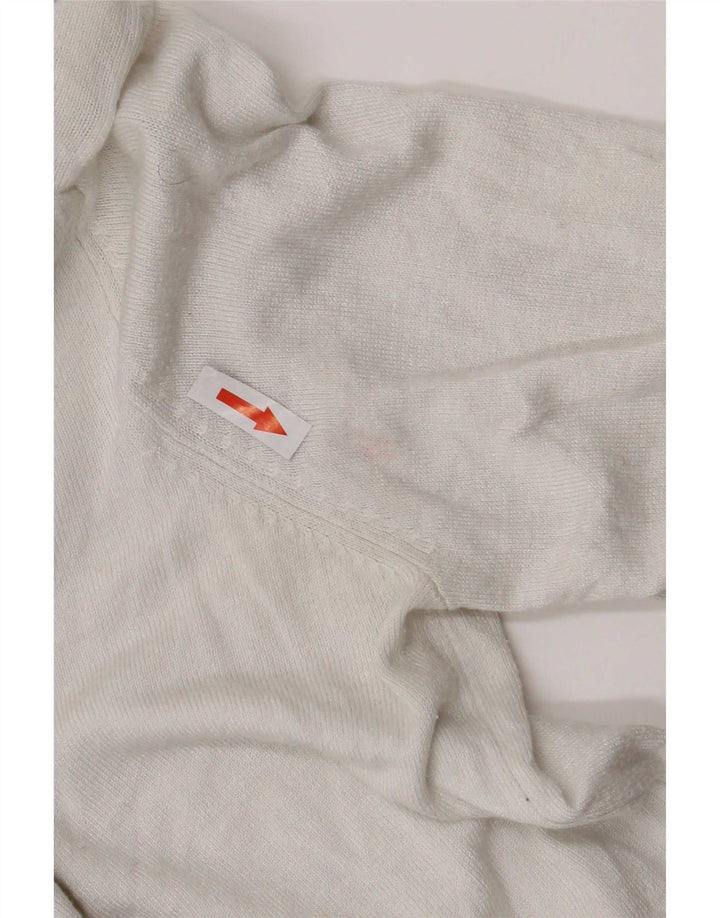 Marks & Spencer Womens Crop Cardigan Sweater UK 12 Medium White Viscose