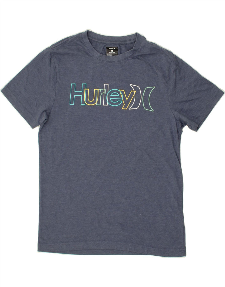 HURLEY Mens Graphic T-Shirt Top Small Navy Blue Cotton Vintage Hurley and Second-Hand Hurley from Messina Hembry 