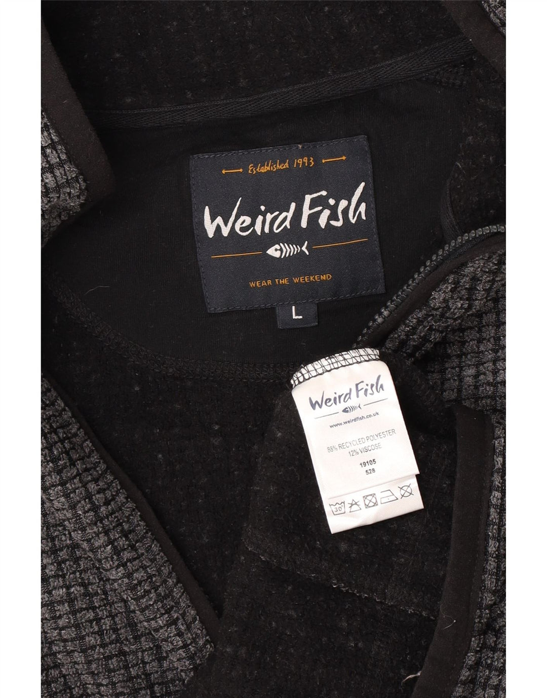 Weird Fish Herre Fleecejakke UK 40 Large Grå Polyester