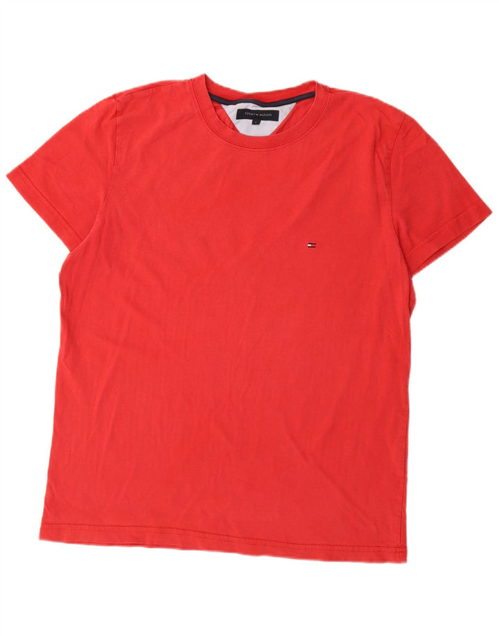 Tommy Hilfiger Herre T-Shirt Top Stor Rød Bomuld