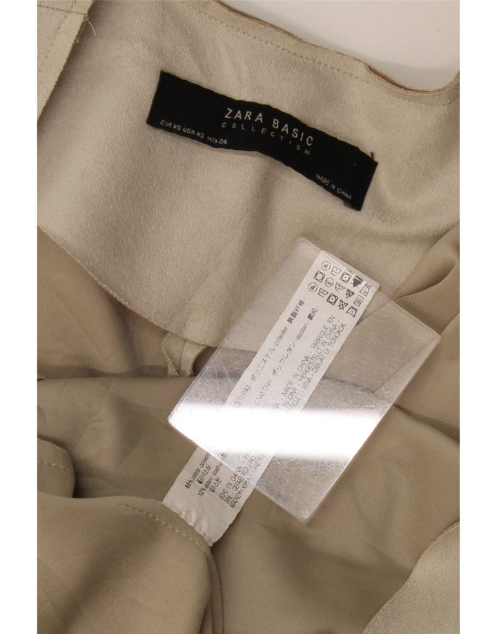 Zara Womens Open Oversized Overfrakke UK 6 XS Beige Polyester