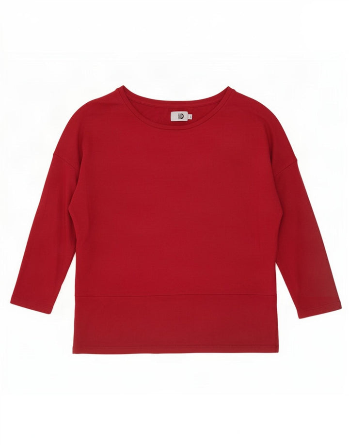 Dacks oversize top til kvinder 3/4 ærmer UK 14 Medium Burgundy