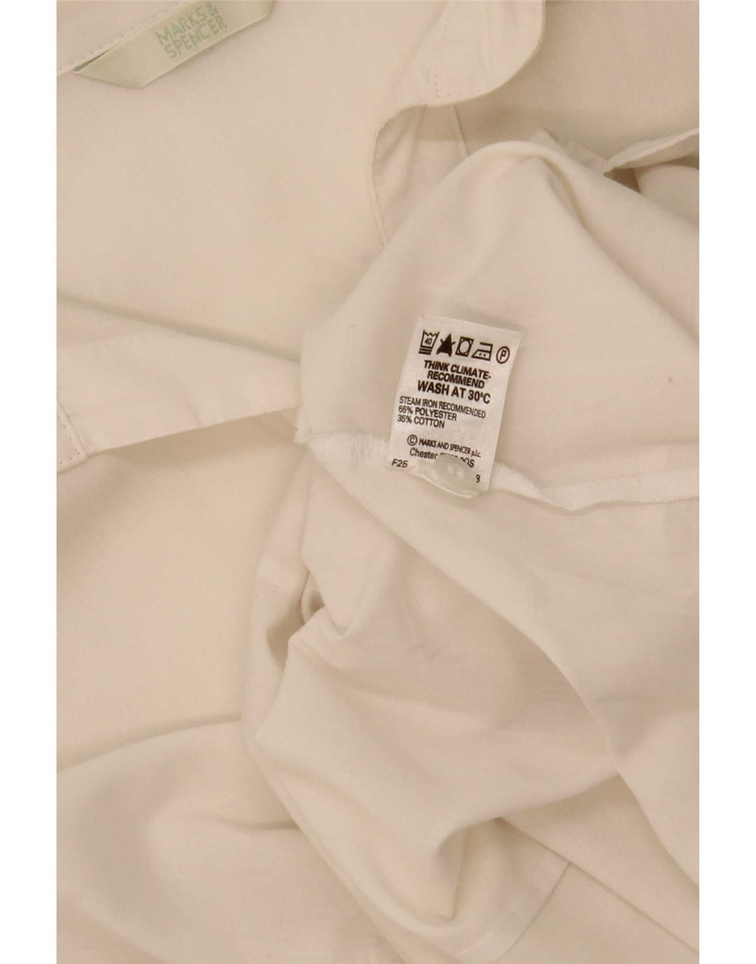 Marks & Spencer ærmeløs skjorte til kvinder UK 20 2XL Hvid polyester