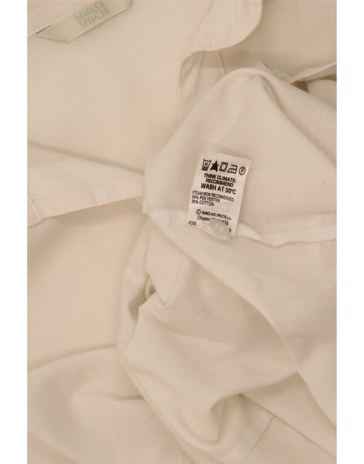 Marks & Spencer ærmeløs skjorte til kvinder UK 20 2XL Hvid polyester