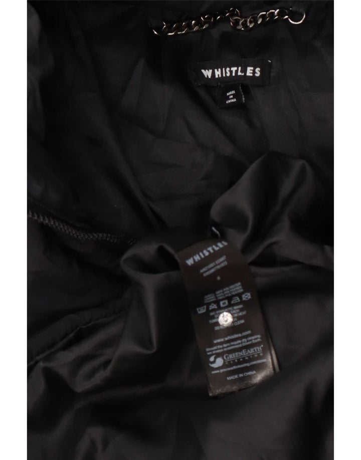 Whistles Dame Hætte Oversized Polstret Frakke UK 10 Small Black Polyester