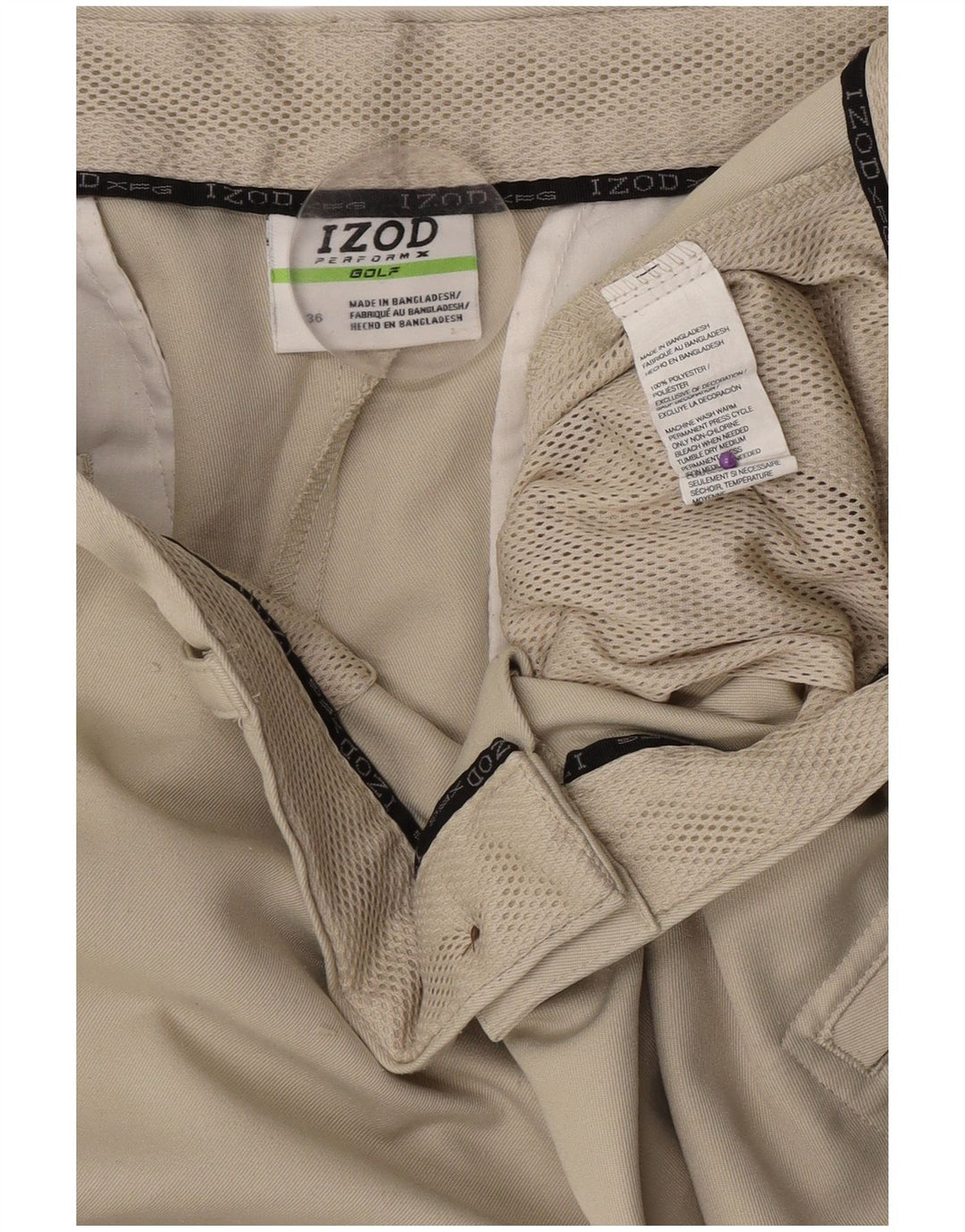 Izod Herre Cargo Shorts W36 Large Beige Polyester