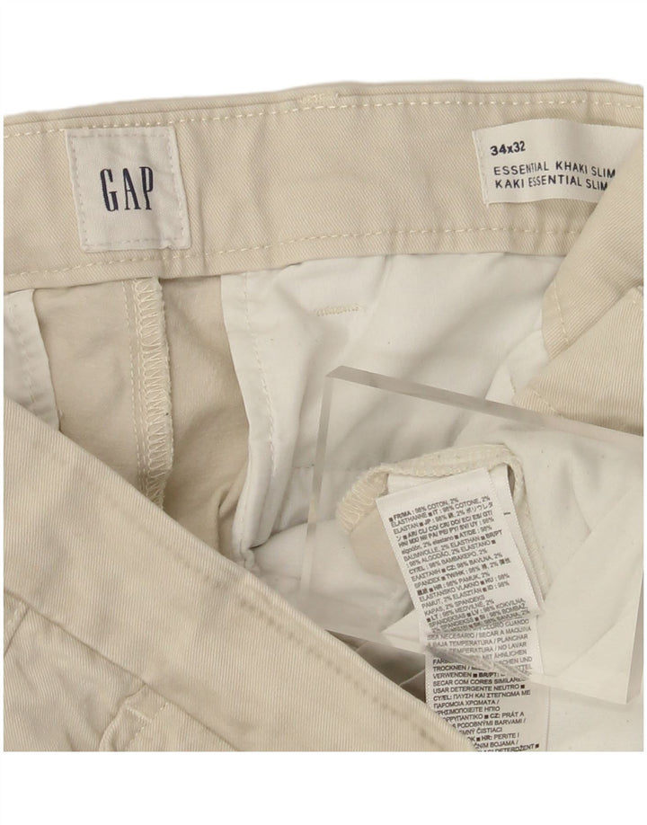 Gap Herre Slim Chino Bukser W34 L32 Off White Bomuld
