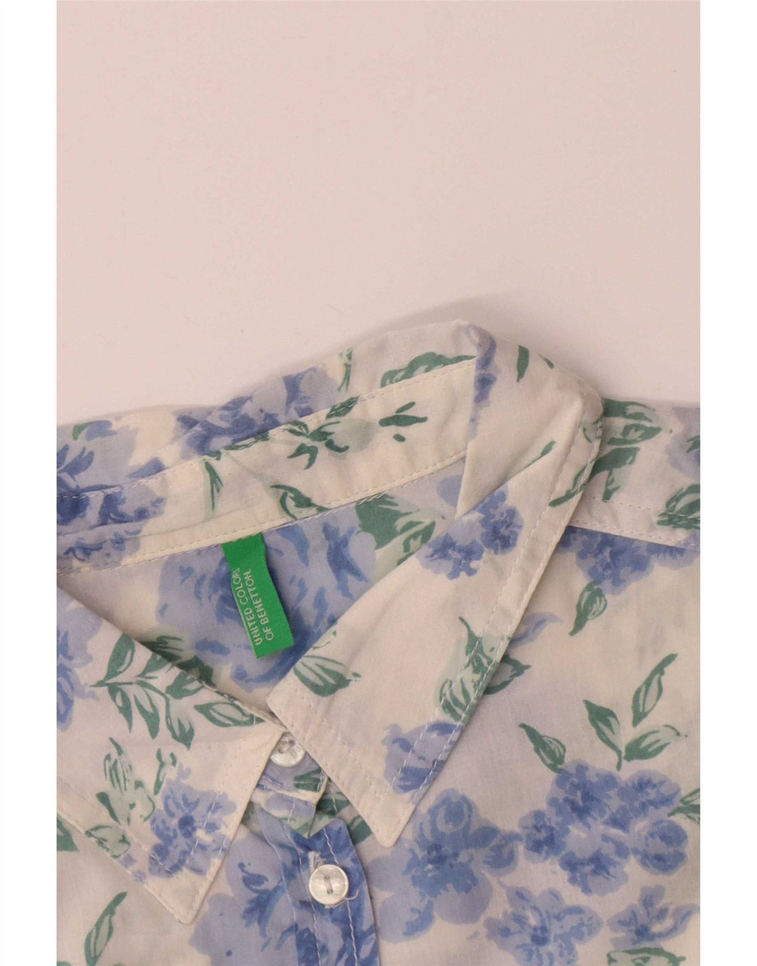 Benetton Dameskjorte UK 14 Medium White Floral