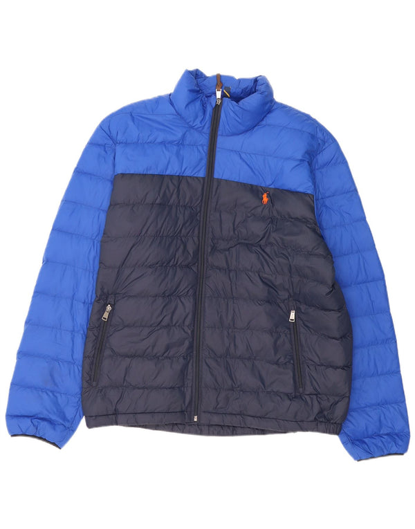 POLO RALPH LAUREN Polstret jakke til mænd UK 42 XL Marineblå Colourblock Nylon