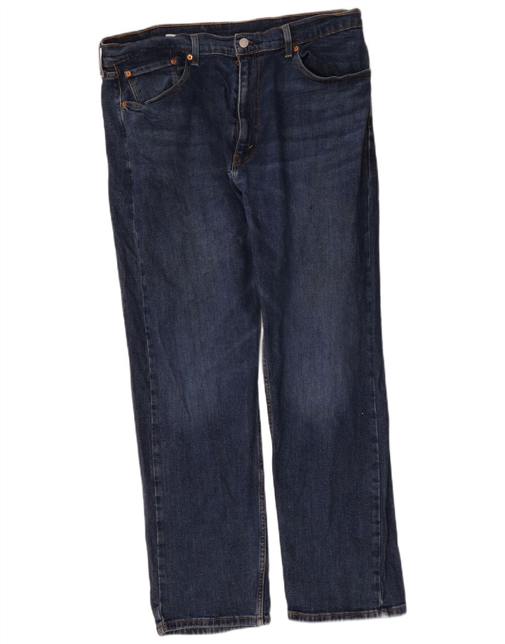 Levi's Herre 505 Straight Jeans W38 L32 Marineblå Bomuld