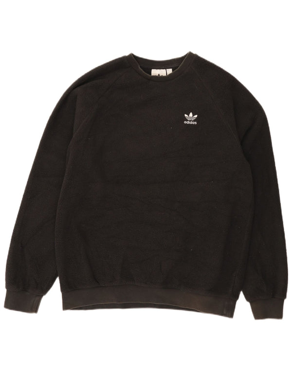 Adidas Herre grafisk fleecetrøje Medium Sort Polyester