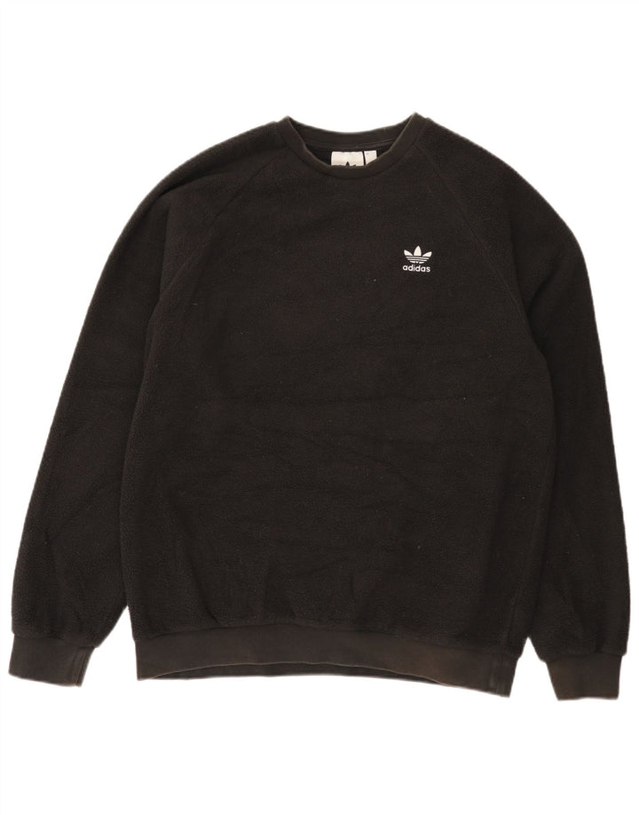 Adidas Herre grafisk fleecetrøje Medium Sort Polyester