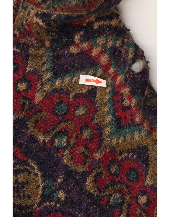 Vintage herre abstrakt mønster vendbar jakke UK 42 XL flerfarvet