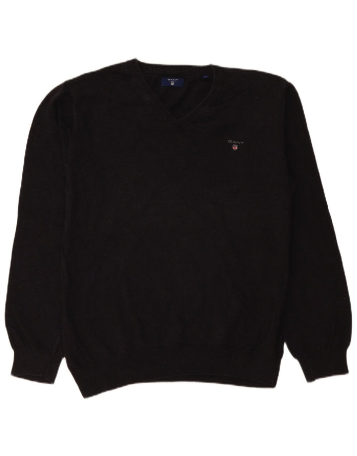 GANT Dame V-hals sweater XL Grå Bomuld