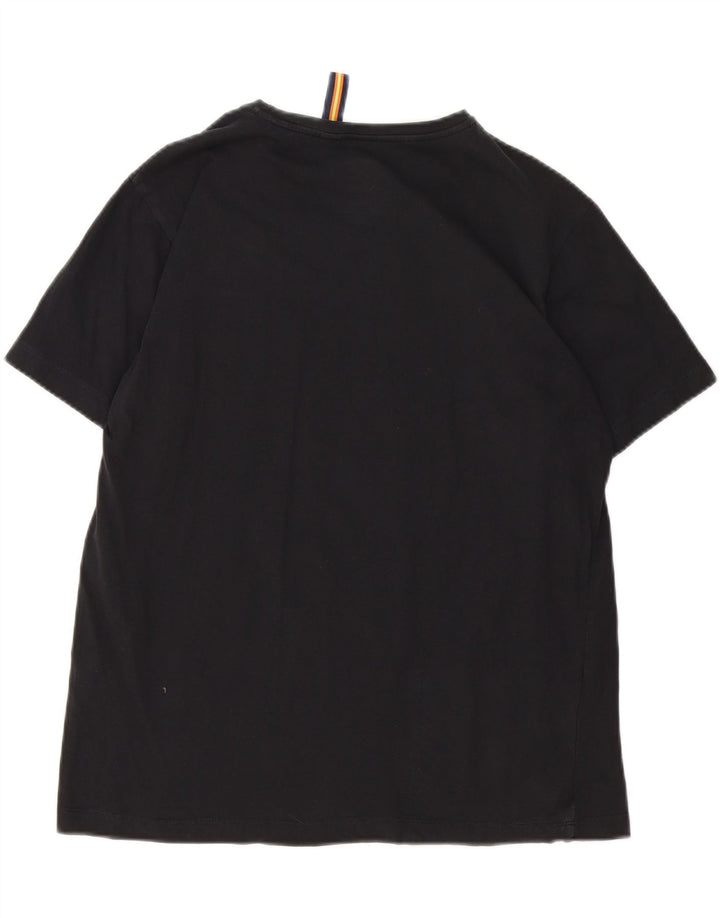 K-WAY Womens T-Shirt Top UK 16 Large Black Cotton