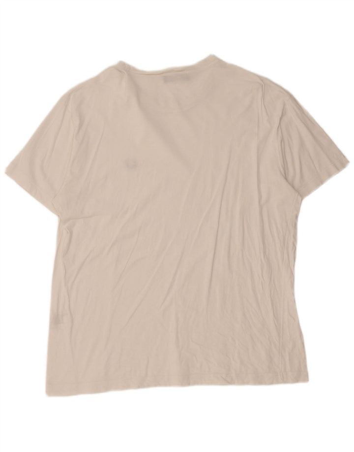 Fred Perry Herre T-Shirt Top Stor Hvid Bomuld
