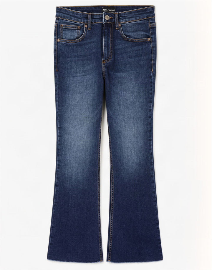 Zara Womens Crop Bootcut Jeans EU 38 Small W28 L25 Blue