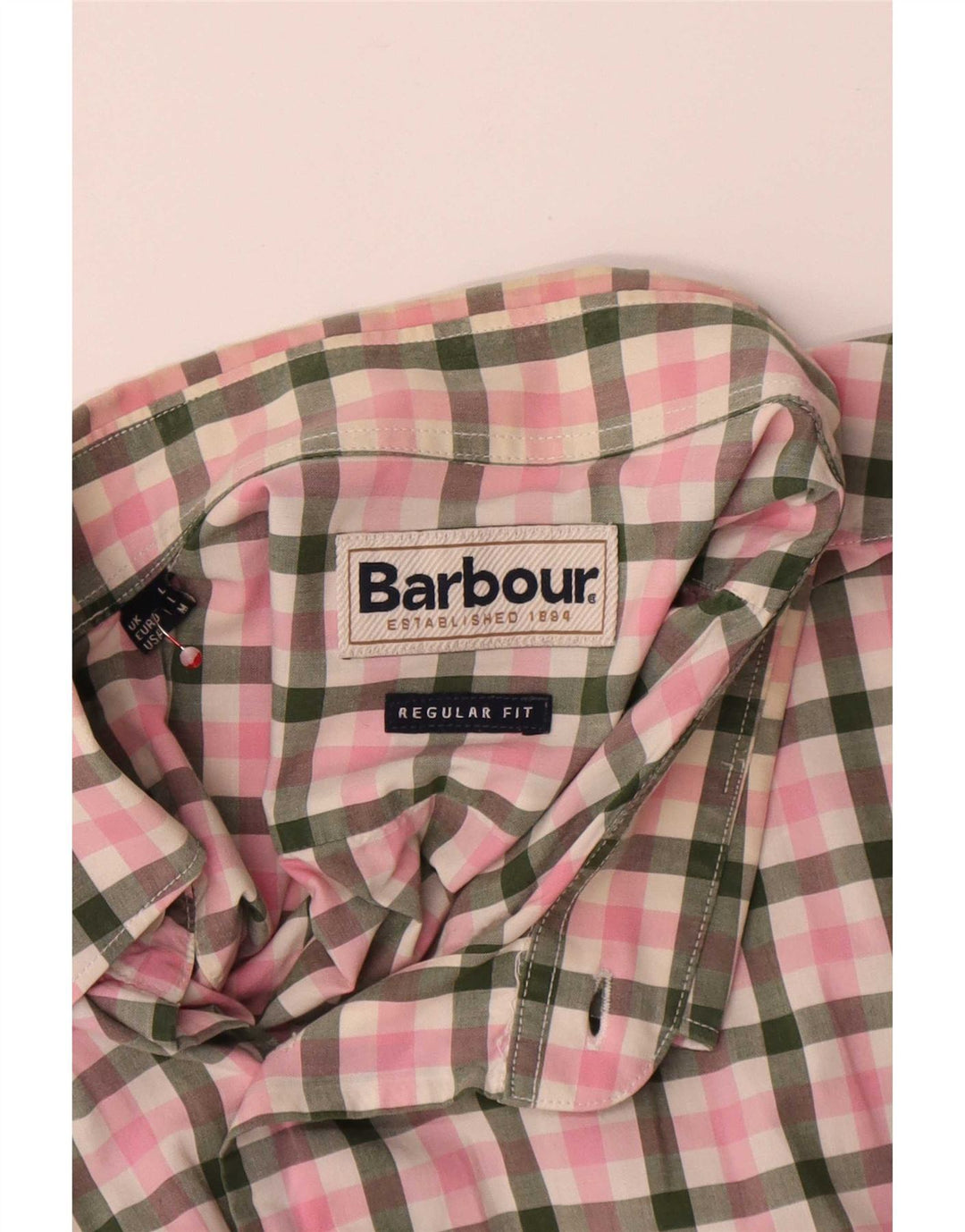 Barbour Herre Regular Fit Skjorte Large Pink Gingham