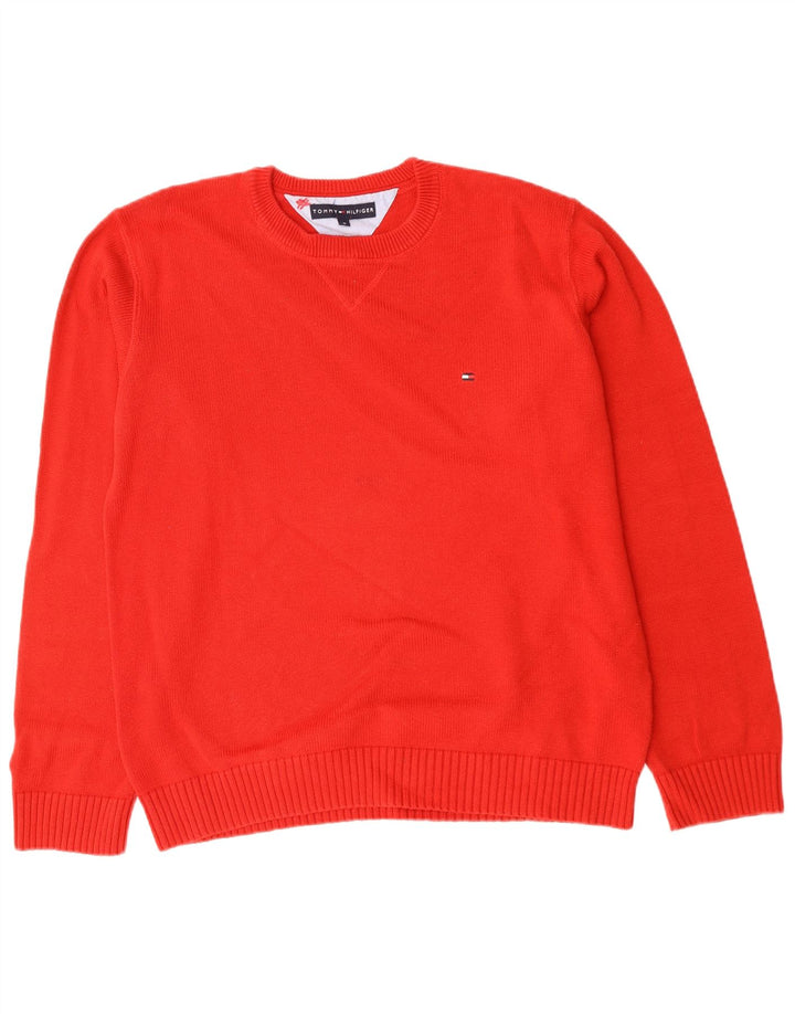 TOMMY HILFIGER Herre sweater med rund hals, medium rød bomuld