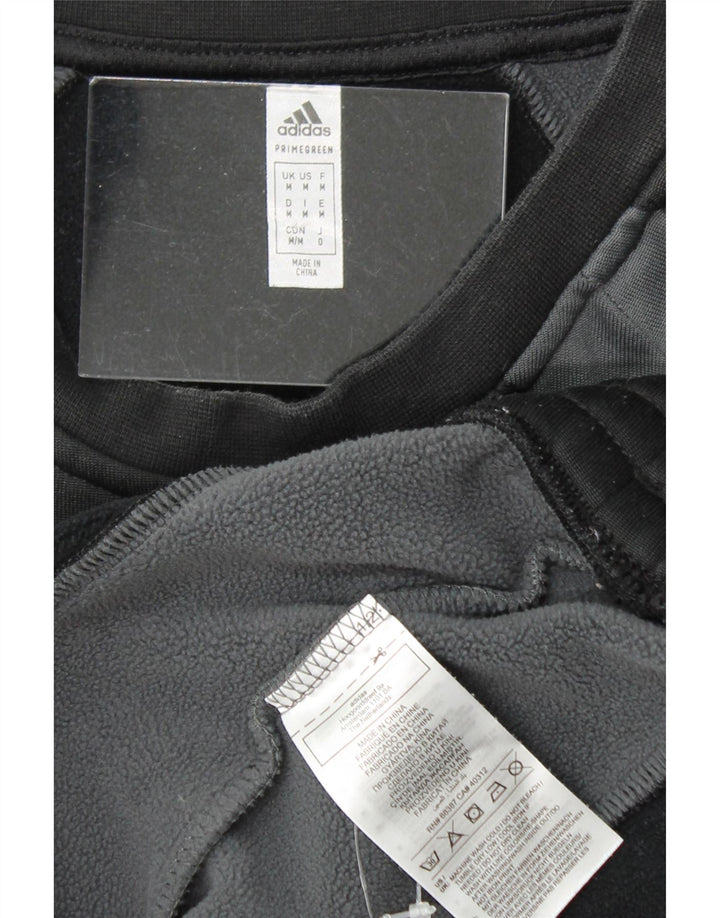 ADIDAS Mens Primegreen Graphic Sweatshirt Jumper Medium Black Colourblock Vintage Adidas and Second-Hand Adidas from Messina Hembry 