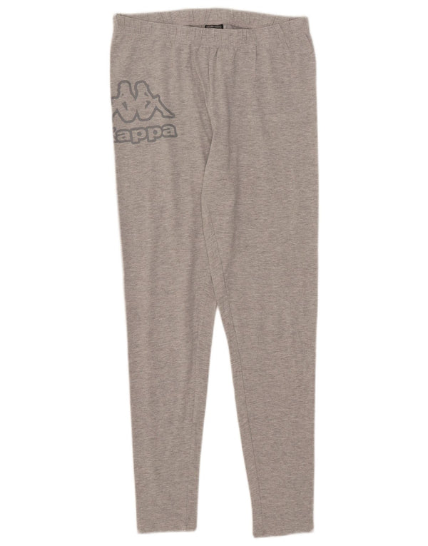 Kappa Womens Graphic Leggings UK 12 Medium Grey Flecked Cotton